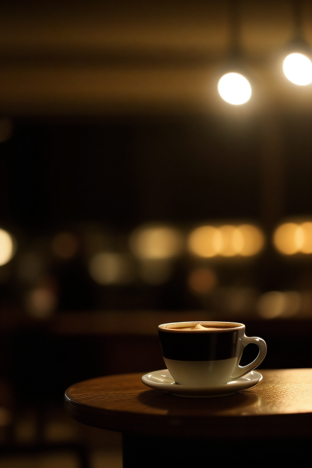 A solitary cup of coffee, untouched and growing cold.